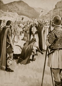 Rada Dakoru, 926, kiedy Athelstan wypędził Guthfritha, młodego króla duńskiej Northumbrii, ilustracja z „Hutchinson